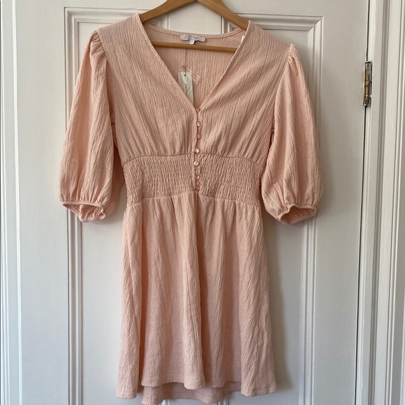 Glo Fashion Pink V-Neck Dress - Picture 1 of 3